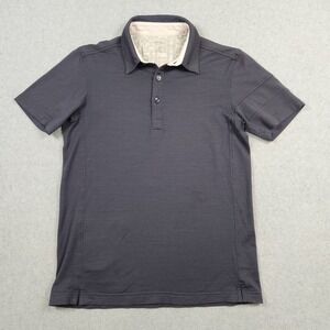 Rapha Polo Shirt Medium Blue Merino Wool Cycling Performance Back Pocket